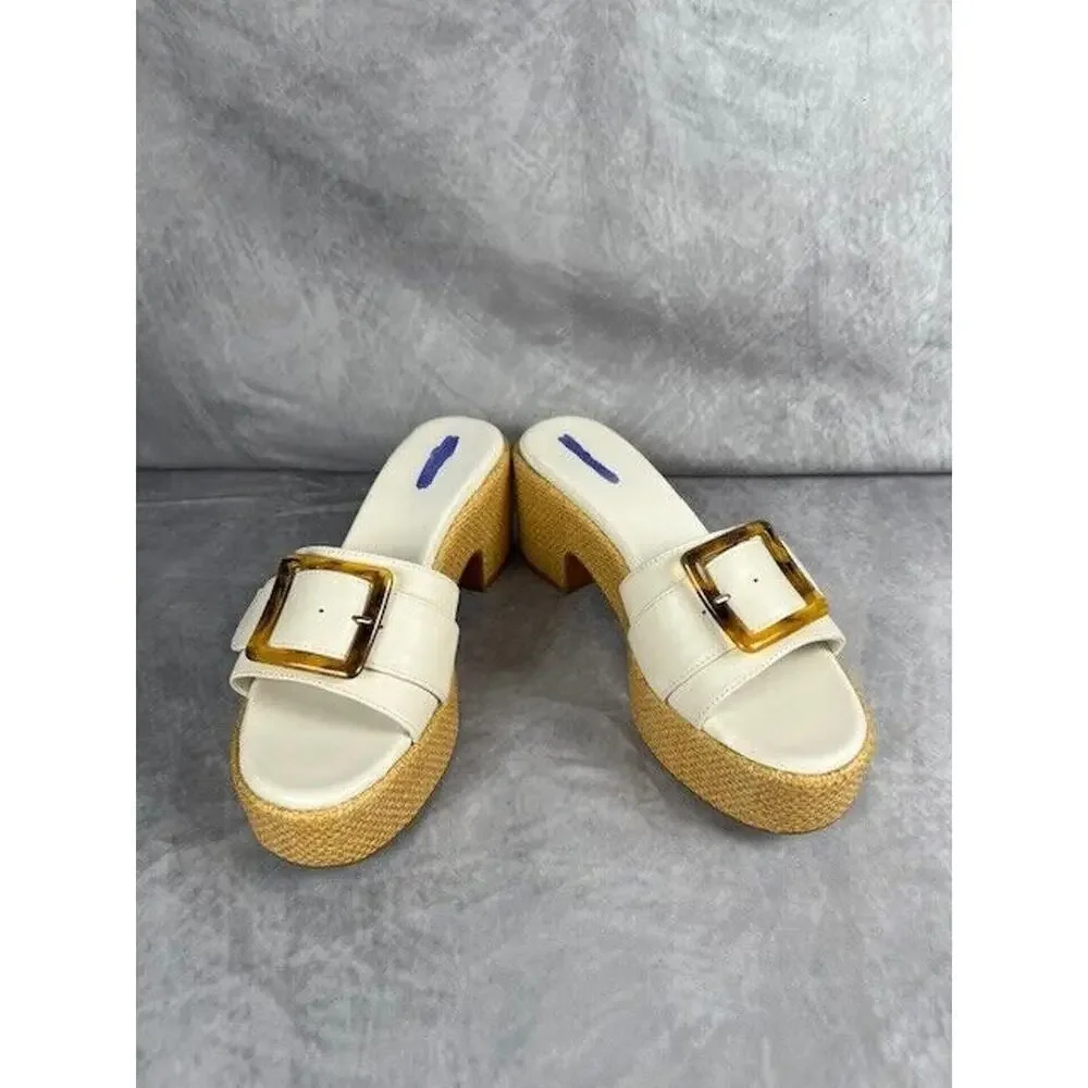 Nordstrom Women’s 7.5M Courtney Sandals Sandal Platform Slide Ivory